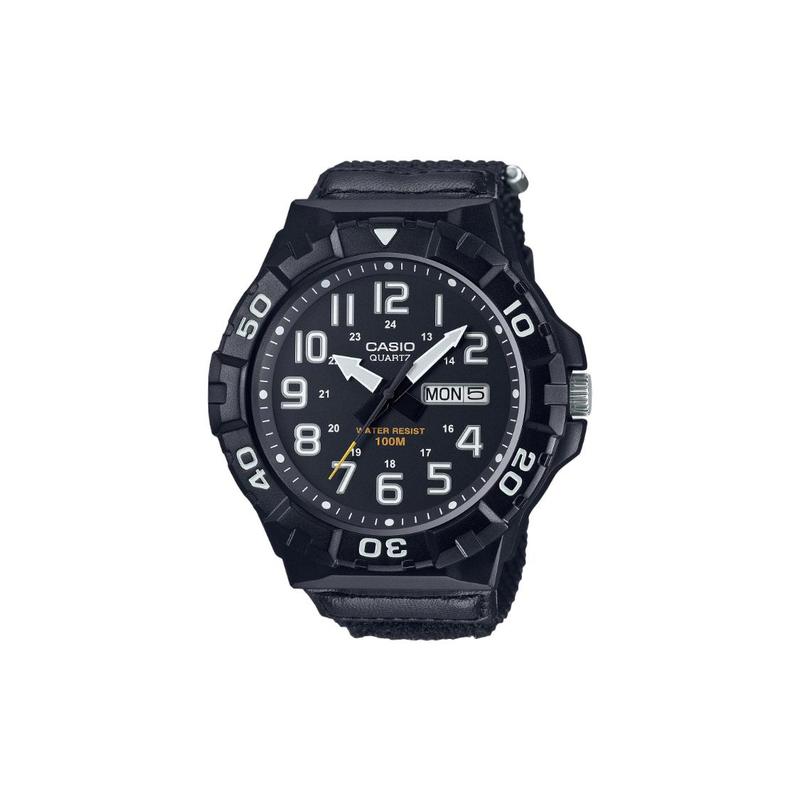 

Casio quartz movement, leather/cloth strap, Japanese and Korean watch, same style for men and women, black dial MRW210HB-1BV чёрный