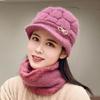 Autumn and Winter Hat Old Woman Warm Grandma Hat Mother Hat Old Lady Fleece Knitted Wool Hat