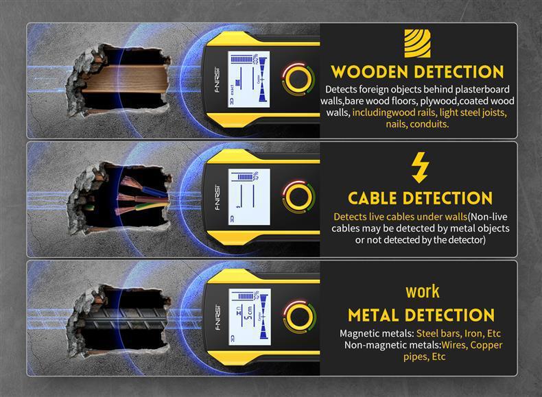 FNIRSI WD-01 Wall Detector for Steel Bars, Pipelines, and Wires - Metal Measurement and Scanning Tool