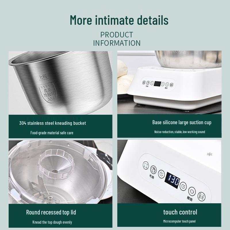 Silent Chef Dough Mixer: Multi-Functional Stainless Steel Kneader for Home & Commercial Use