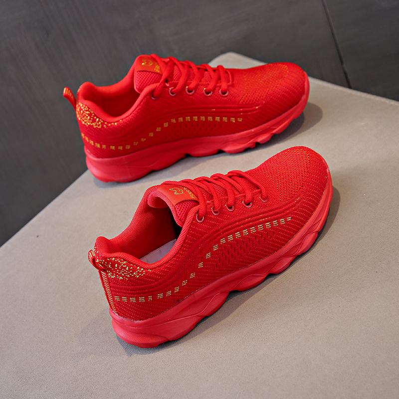 

Женские легкие кроссовки для девочек, студентов, теннисные спортивные кроссовки для бега, повседневная женская обувь для прогулок и путешествий 38 красный