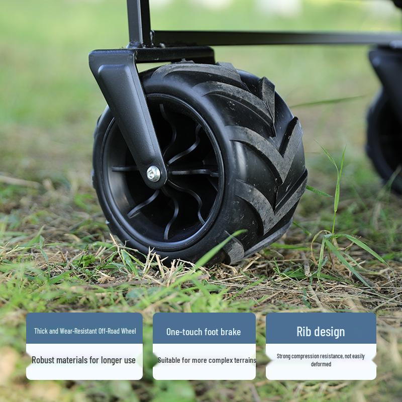 8-Inch Folding Hand Push Cart for Camping, Photography, and Shopping