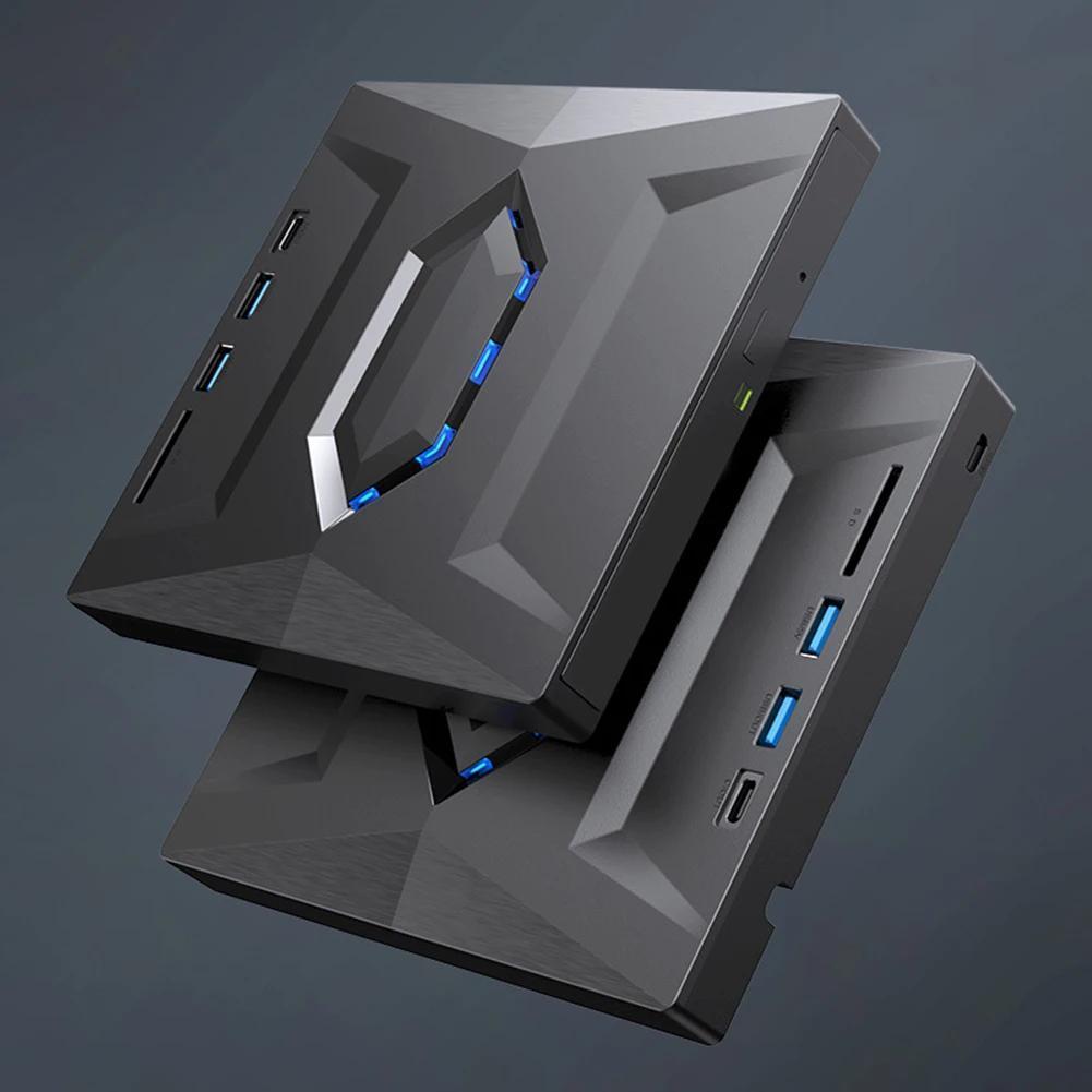 USB 3.0/Type-C External CD DVD Drive with SD/TF and USB 3.0 Slots, Optical DVD RW CD Drive Burner Reader