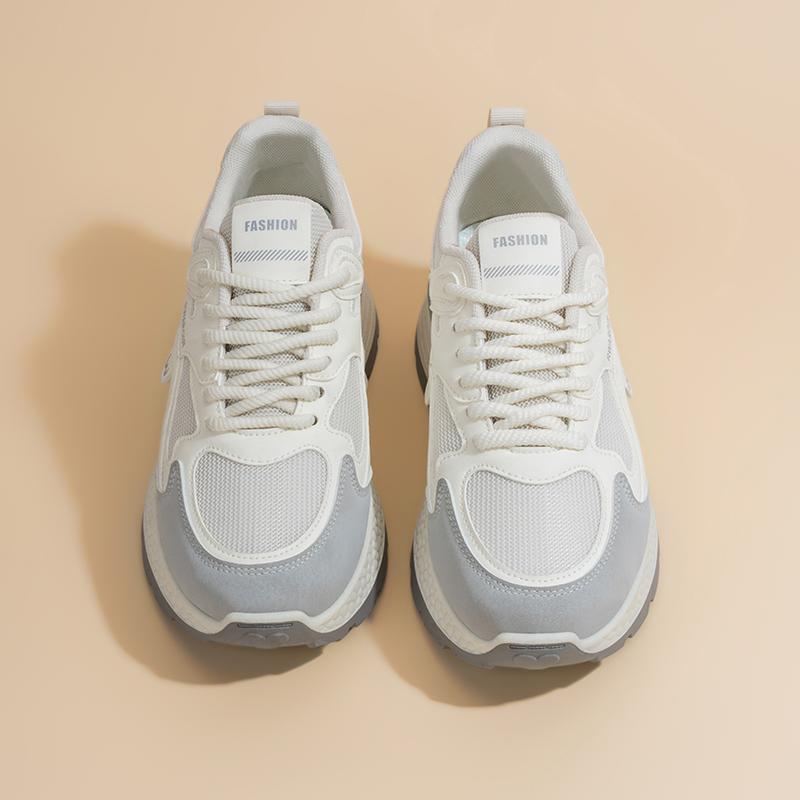 Women'S Dad Shoes Spring New Breathable Mesh Korean Style Thick Sole Casual Running Sneakers