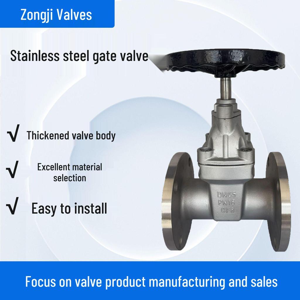 304 Stainless Steel Resilient Seated Gate Valve Z45X for Medium/Low Pressure Tap Water, Flanged