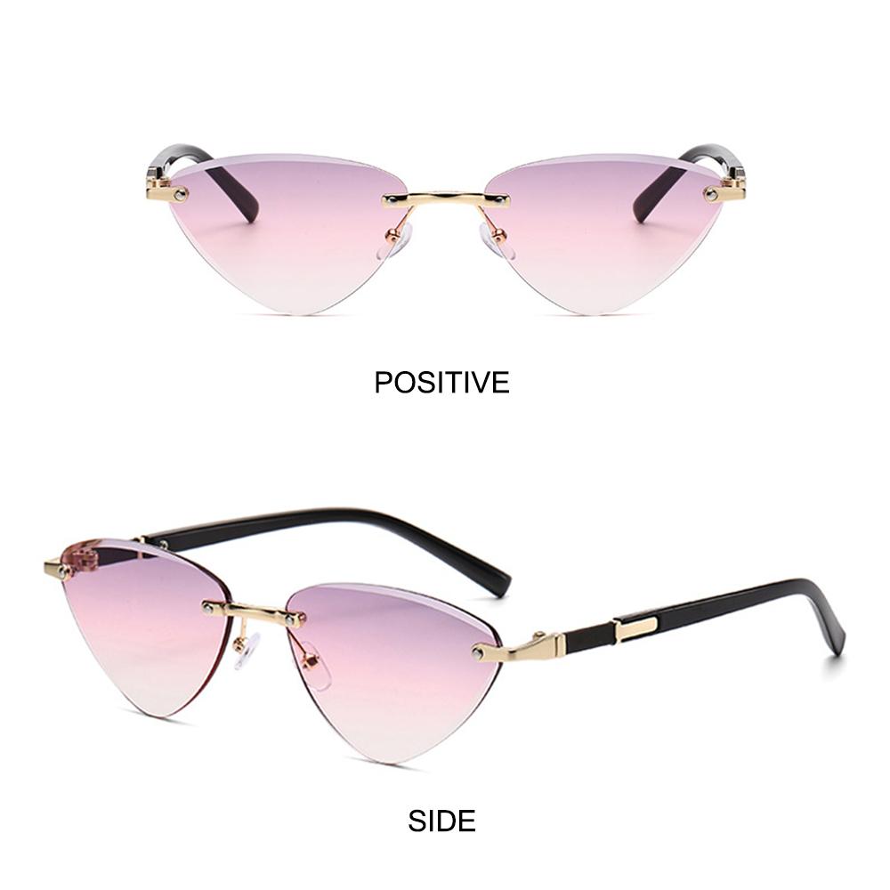 Unisex Triangular Unique Temples Shades For Women Men Cat Eye Sunglasses Cut-Edge Punk Hip-Hop Sun Glasses UV400 Protection