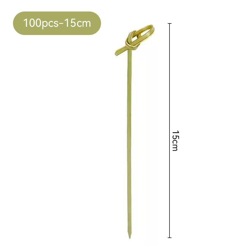 100 PCS Bamboo Cocktail Picks Bamboo Knot Cocktail Food Picks for Appetizers Drinks Fruits Party