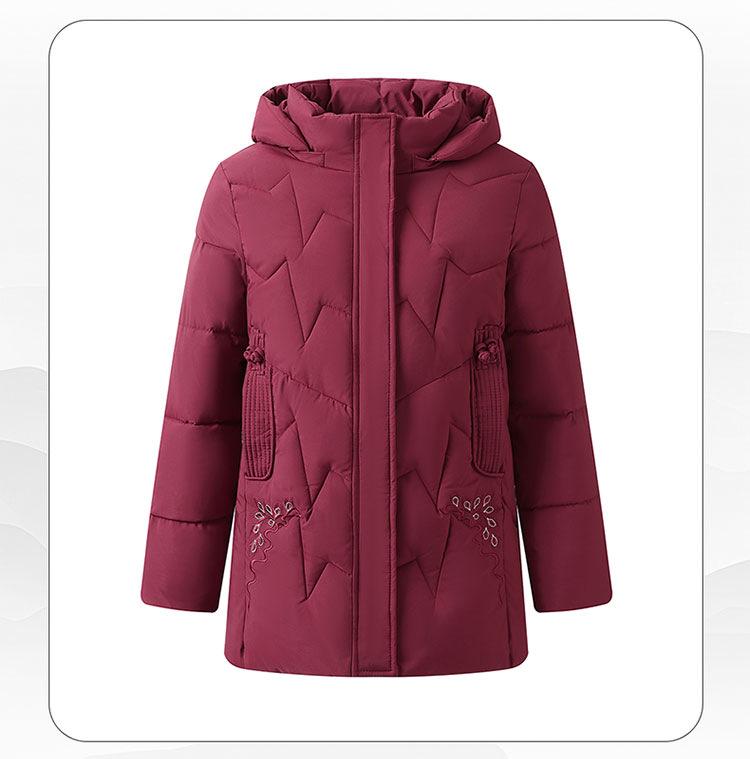 70-Year-Old Mom's New Style Hooded Winter Cotton Jacket: Thick, Warm, and Padded for Middle-Aged and Elderly Women