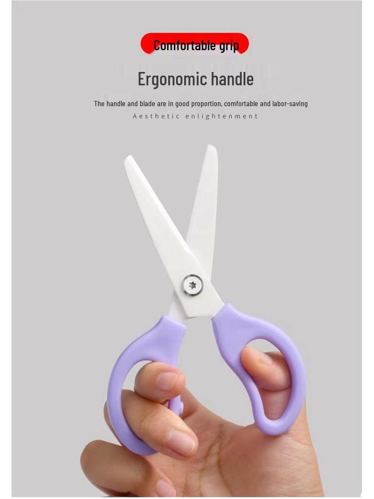 Ceramic Baby Food Scissors: Portable, Household Kitchen Tool for Cutting Vegetables, Meat, and Noodles.