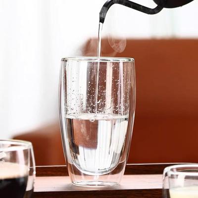 150/250/350/450 ml Cadeaux Verre à Haute Teneur en Bore Verre à Double Paroi Résistant à la Chaleur Ustensiles de Boisson Tasse à Lait Tasse à Jus