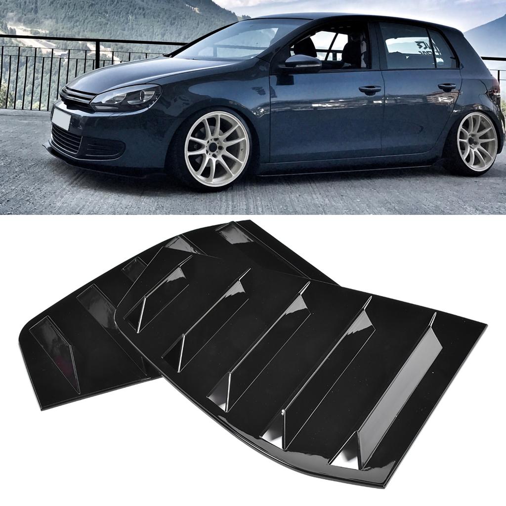 Pair of Side Vent Window Scoop Louver Trim Car Modification Fit for R Mk6 2009 2013Glossy Black
