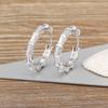 Nidin Gold/Silver Color Piercing Circle Charm Hoop Earrings Women Girls Party Wedding Engagement Trendy Punk Jewelry Gifts