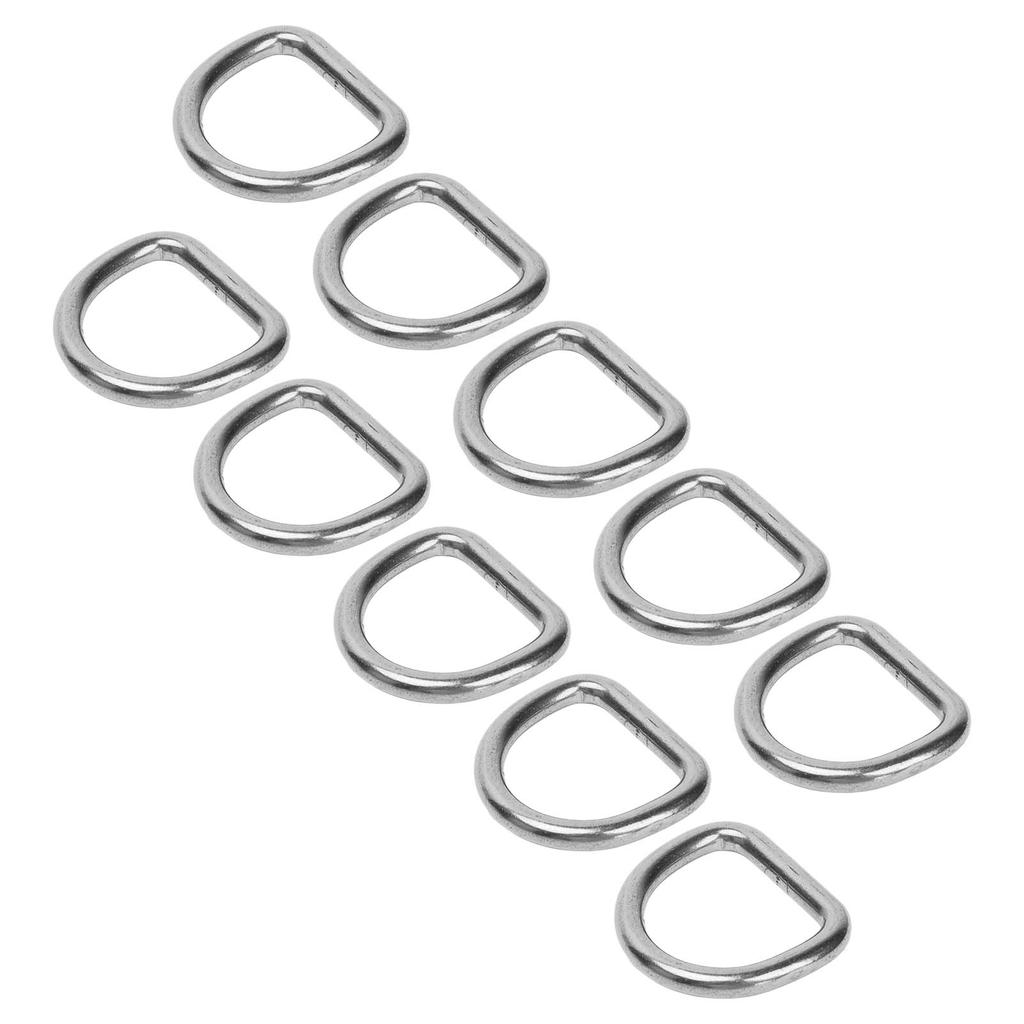 10 PCS 316 Stainless Steel D Ring Seamless Welded Hardware D Buckle Ring Surfboard Kayak Accessories 6mm 30x27x6mm