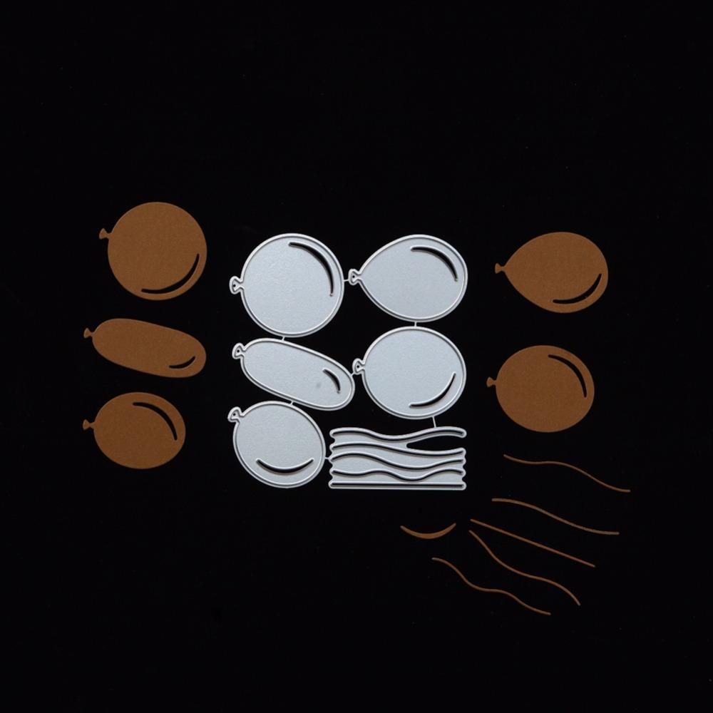 Ballon Set Rahmen Metall Silberfarben Schablone Präge Stanzformen Für DIY Scrapbooking Papier Album Kartenherstellung
