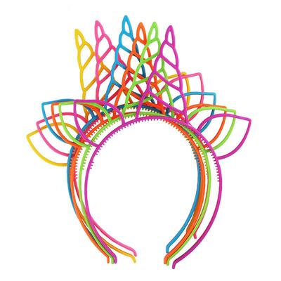 Kinder Cartoon Plastik Einhorn Stirnband DIY Haarschmuck Lustige Kopfbedeckung für Kinder