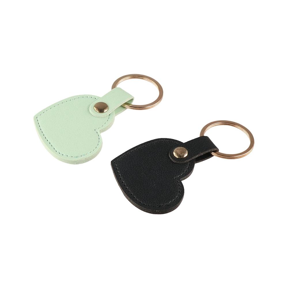 Car Key Holder Leather Heart Keyring Simple Colorful Pendant Classic Heart Shape Keychain  Unisex