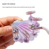 1Set Mermaid Shell Laser Aurora Ice Penetration Magnetic Nail Holder False Tips Practice Stand Nail Art Display Salon DIY Tools