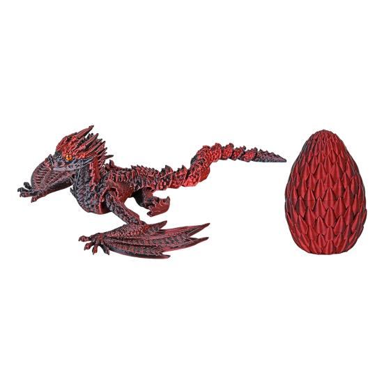 3D Printed Dragon Egg Figurine Movable Joints Flying Dragon Figure Fidget Toy Dragon Egg with Articulated Dragon Inside Decoration Ornament