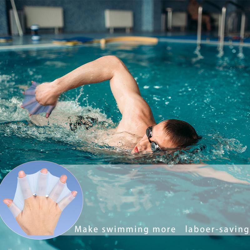 Non-Toxic Summer Silicone Swimming Hand Fins Special Equipment For Teenagers Adults Children Freestyle Paddling