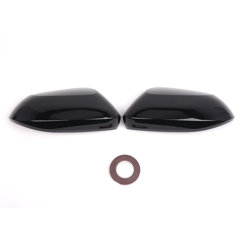 Pair Gloss Black Car Rearview Mirror Cover Cap For COROLLA HYBRID LE - 87915-52251 87910-02926 Rearview Mirror Protector