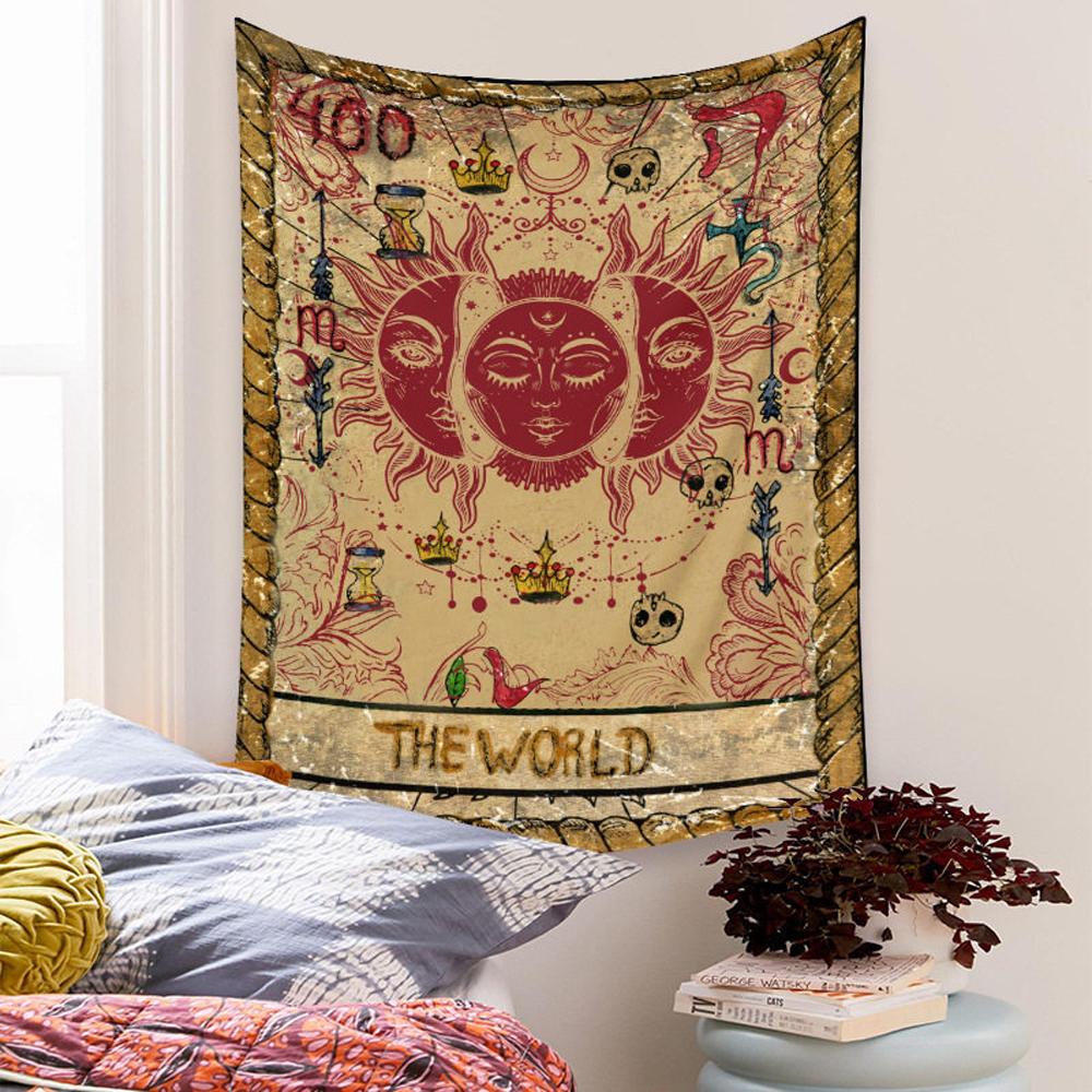 

Colorful Astrology Tapestry Sun Star Moon Wall Hanging Decor for Bedroom Living Room Astral Design Headboard Decoration 74x94cm(29x37in)
