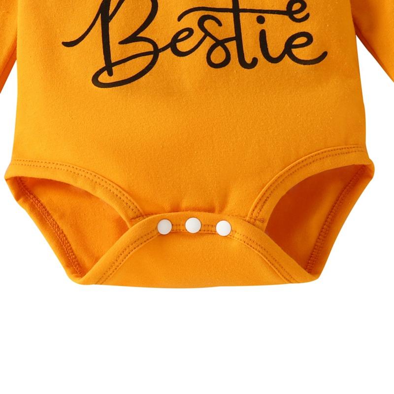0-18M Nyfødt Spedbarn Baby Jenter Klær Drakter Langermet Letter Romper Topper Blomstertrykk Bukse Hårbånd Antrekk