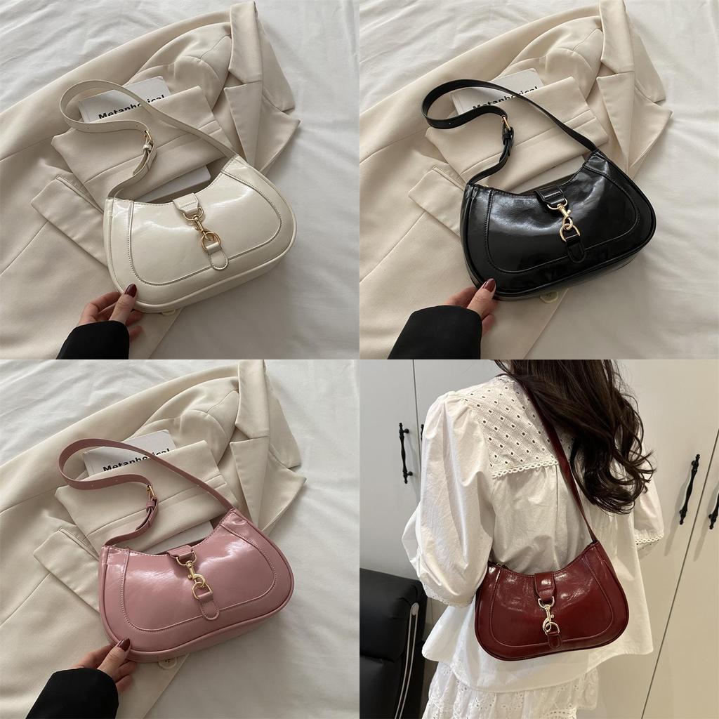 French Minimalist Crossbody Bag Pu Material Streetwear For Women