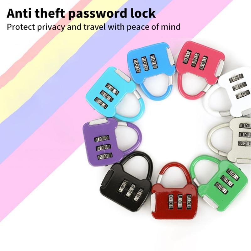3 Dial Luggage Travel Digit Number Code Lock Combination Padlock Safe Lock For Gym Digital Locker Suitcase Drawer Lock Hardware