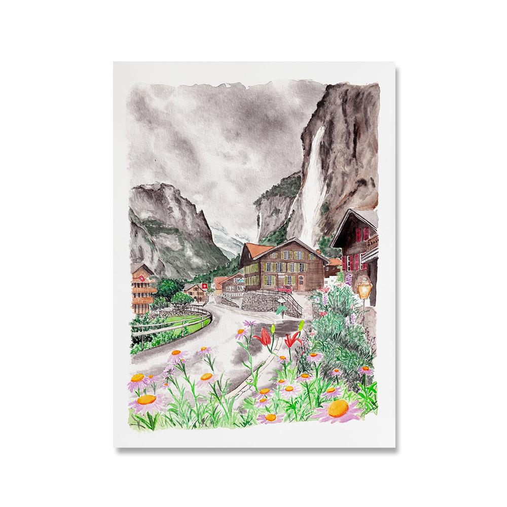 

Путешествия Город Печать Современный Городской Пейзаж Картина Холст Нью-Йорк Барселона Париж Пейзаж Настенное Искусство Плакат Скандинавская Картина Домашний Декор 21x30cm No Framed