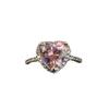 Dingrui Pink Love Zircon Diamond Ring - Platinum-Plated Women's Boutique