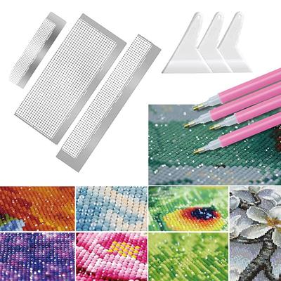 3Pcs 5D Diamond Painting Ruler Tool 400 800 1020/216 400 800 Blank Grids Diamond Drawing Mesh Ruler Tool Set for DIY Art Crafts