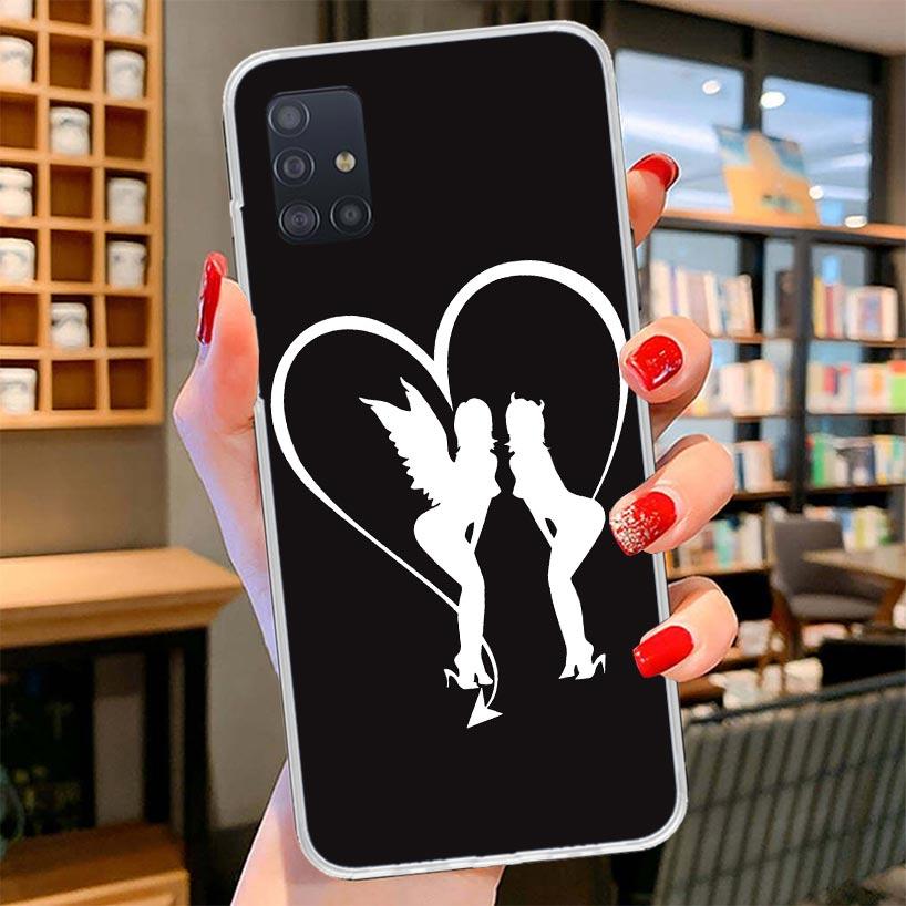 Angel Devil Sexy Girl Cover Phone Case For Samsung Galaxy A12 A22 A32 A52 A72 A02S Phone Case Note 20 Ultra 10 S10 Plus A51 A71