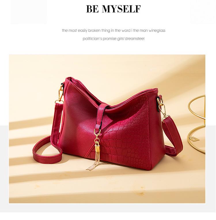 Soft Leather Tassel Crossbody Bag 2025 - Women's Fashion PU Shoulder Tote Bag