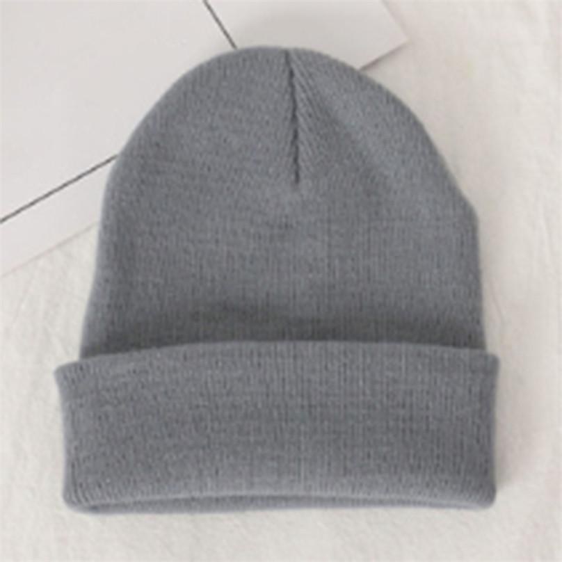 High Quality Exquisite Autumn and Winter Unisex All-match Pure Color Simple Style Adjustable Warm Knitted Hat
