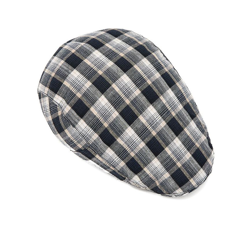 Plaid Beret Spring Summer Thin Men's Forward Hat Women's Newspaper Hat British Cap