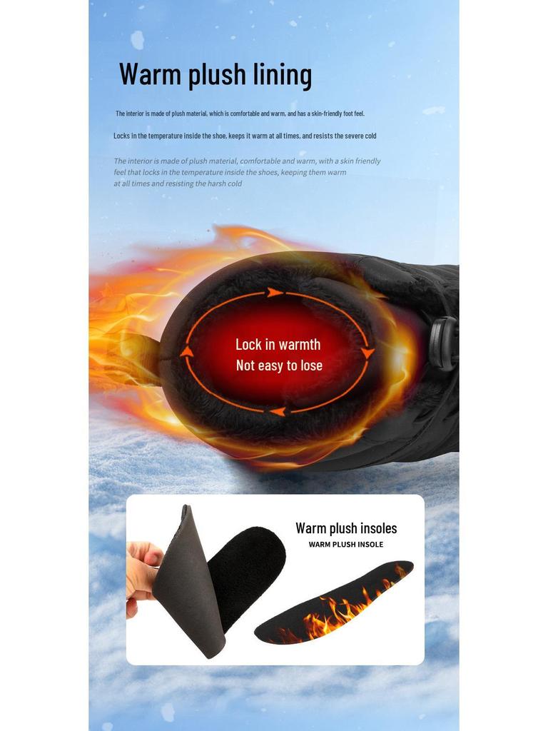 New Winter Outdoor Non-Slip Splash-Proof Snow Boots with Velvet Lining for Couples - Warm Mountaineering Five-Finger Design