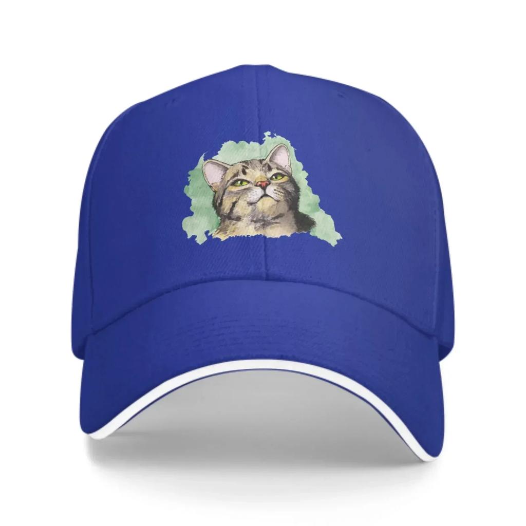 Watercolor Cat Baseball Caps Fashion Casquette for Unisex Women Adjustable Casual Trucker Hats for Sports Outdoor Activities
