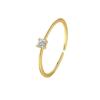 925 Silver-Plated Diamond Pinky Ring for Women - Niche Design, Minimalist Style, Light Luxury