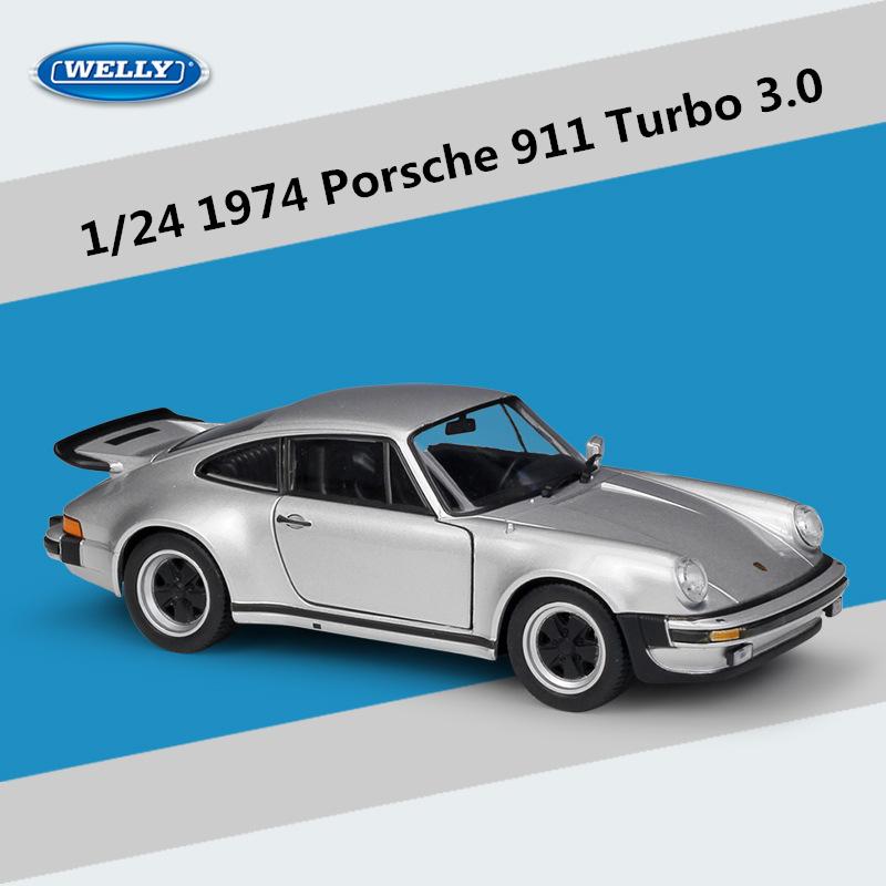 Welly 1/24 Scale 1974 Porsche 911 Turbo 3.0 Alloy Sports Car Model Diecast Metal Toy Vehicle Car Model Simulation Collection Kids Gift