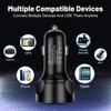 66W Car Charger QC 3.0 USB Car Charger Quick Charging Adapter 4-Port Phone Charger for IPhone Xiaomi Huawei