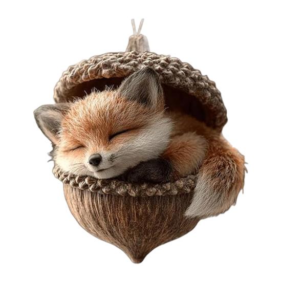 Forest Animal Acorn Ornaments Acrylic Cute Christmas Trees Hanging Decorations Rustic Home Decor Holiday Gift for Animal Lovers