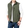 Men's Casual Outdoor Stand Collar Fishing Vest - Large Size, Spring/Autumn, Logo Print