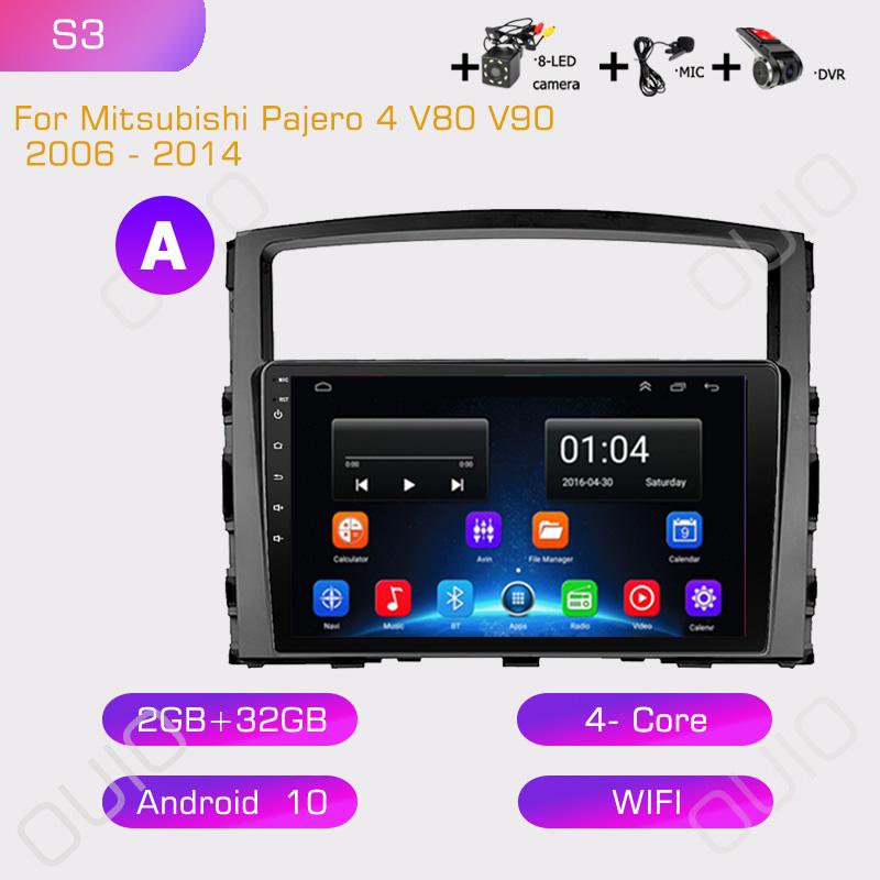 2din Car Radio Multimedia Player Carplay Auto GPS Navigation DSP BT NO DVD For Mitsubishi Pajero 4 V80 V90 2006 - 2014