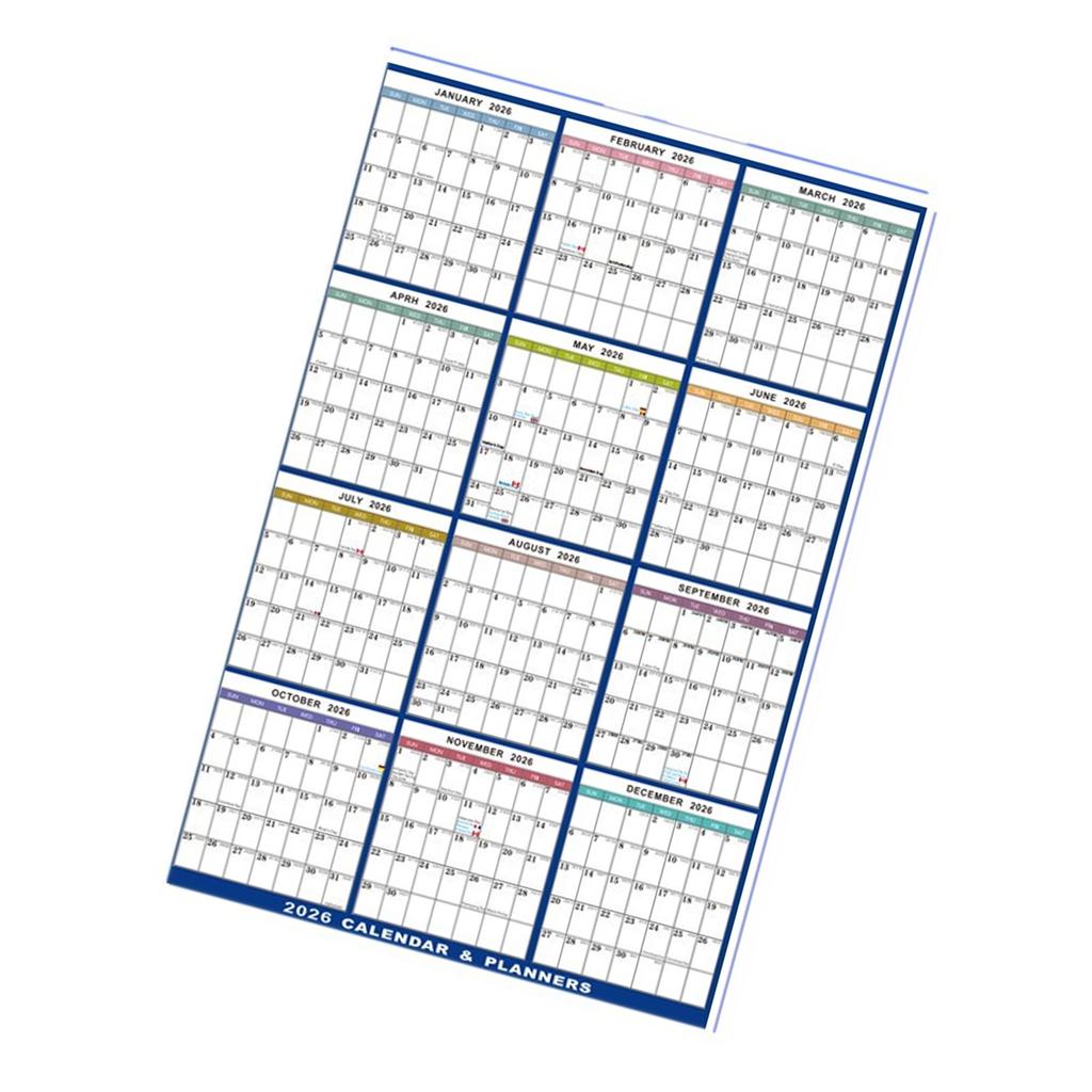 2026 Yearly Planner Calendar Family Home Planner Calender Reusable Erasable Calendar Dated Yearly Planner 59x88cm