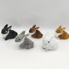 1pcs Mini Simulated Rabbit Animal Model Rabbit Household Decorations Rabbit Fur Crafts Gifts Living Room Decoration