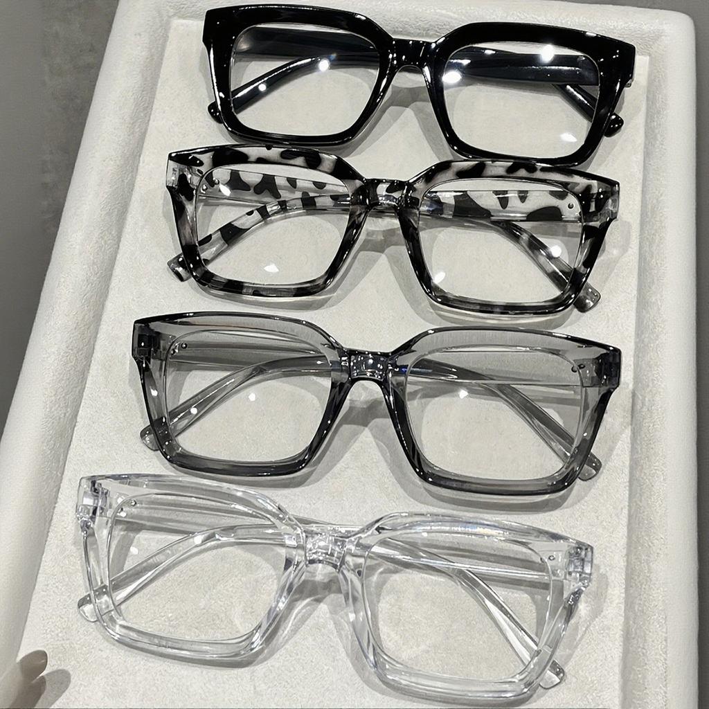 Square Anti Blue Light Glasses Men And Women Large-Frame Glasses with Transparent Lenses Simple Computer Reading Eyewear
