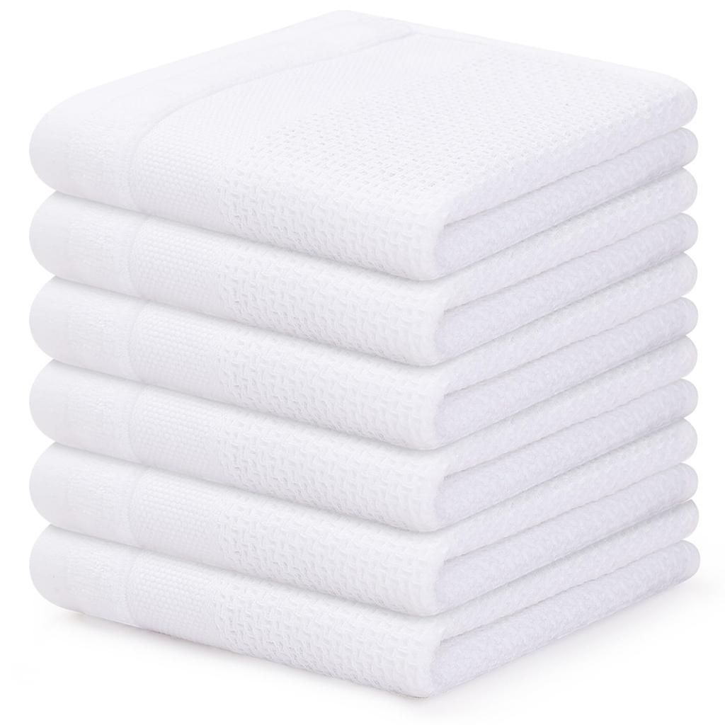 Olanly Kitchen Cotton Towels Honeycomb Breathable 100% Cotton Dish Cloths Reusable Absorbent Household Washable Cleaning Cloths