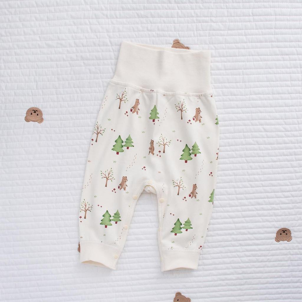 Spring & Autumn Kids' Cotton Pajamas Set - Cozy Home Wear with Belly Protection and Crotch Opening