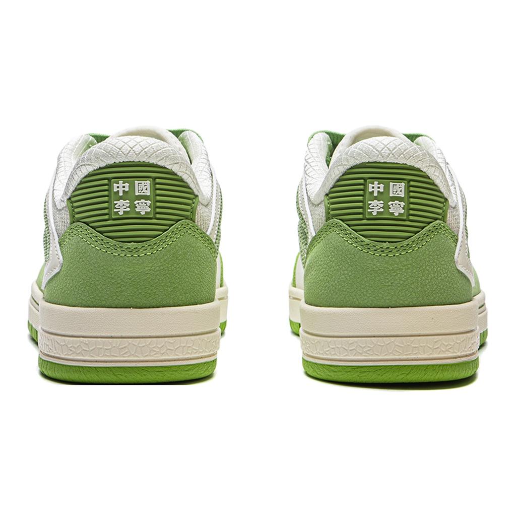 Li Ning We I Pros Shock Absorption Wear Resistant Low Top Skate Shoes Women Skate Shoes Green Rice-White AEPU062-4