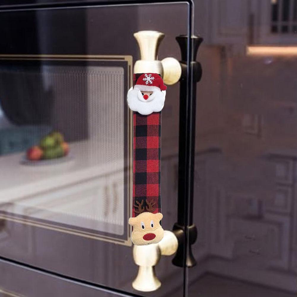 Festive Home Decor Christmas Handle Covers Microwave Handle Cover Flexible Design For Handles For Kitchen Appliances